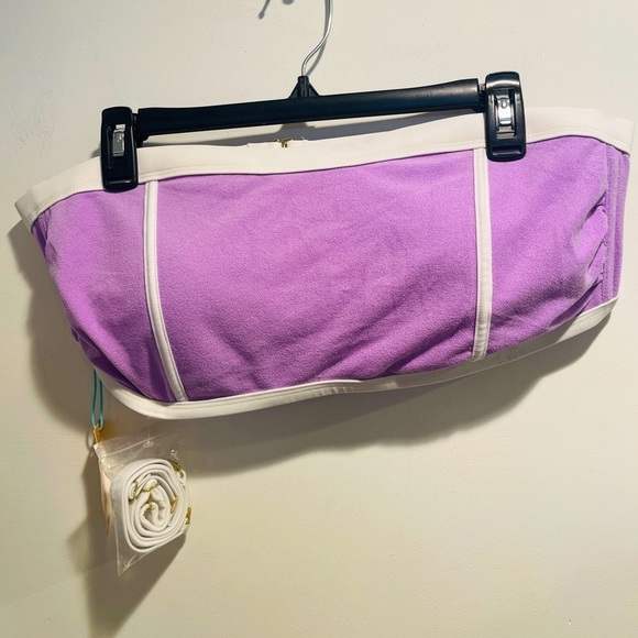 Kona Sol Women's Terry Textured Solid Bandeau with Binding Bikini Top 2X - Picture 10 of 16